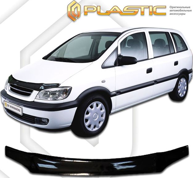 Дефлектор СА Пластик для капота (Classic черный) Opel Zafira 2001-2004. Артикул 2010010104542