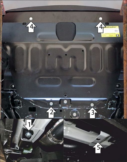 Защита усиленная Мотодор для картера, КПП Jetour X90 Plus 2023-2026. Артикул 79011