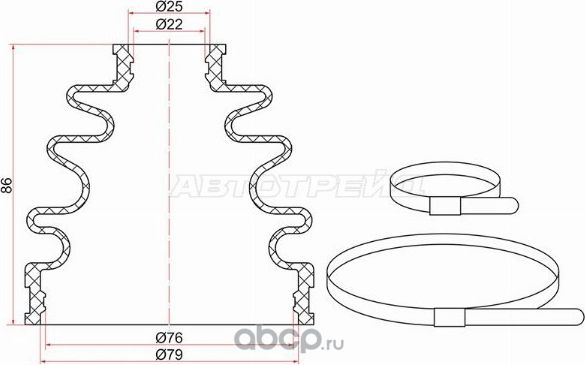 Пыльник шруса наружный TOYOTA CAMRY USACOROLLASV (SAT). Артикул C1036