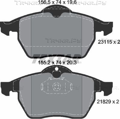 Тормозные колодки Textar Q+ передние для Opel Calibra 1991-1997. Артикул 2311502