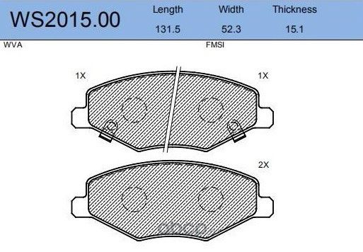 Колодки тормозные дисковые | перед | (Jeenice). Артикул WS201500