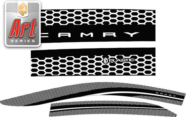 Дефлекторы СА Пластик для окон (Серия "Art" белая) Toyota Camry 70 (V70, XV70) 2018-2026. Артикул 2010031413487