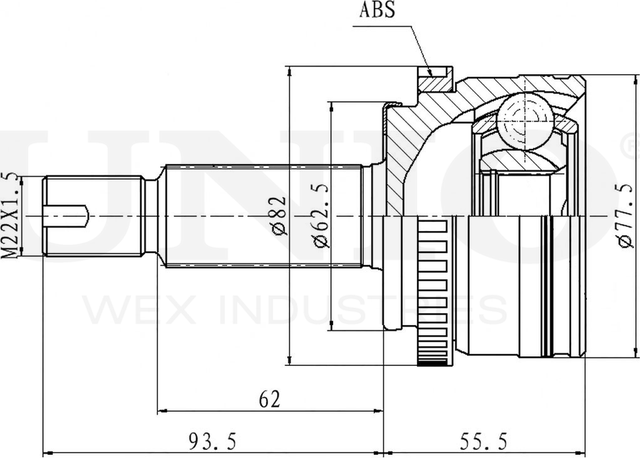 ШРУС наружный (Unio). Артикул CVJ-20084