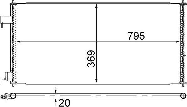 Радиатор кондиционера (конденсатор) Mahle Behr для Ford Transit Connect I 2002-2013. Артикул AC 689 000S