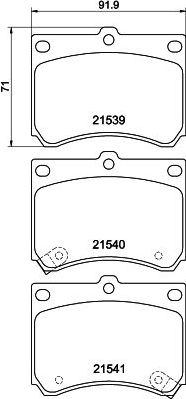 Тормозные колодки Hella NAO. Артикул 8DB 355 027-031