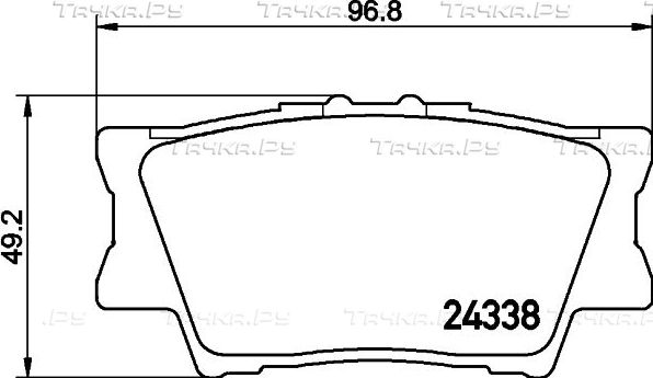 Тормозные колодки Hella NAO задние для Lexus ES VI 2012-2018. Артикул 8DB 355 028-441