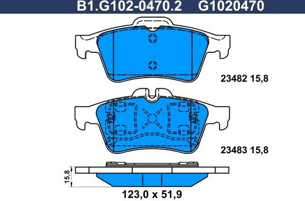 Тормозные колодки Galfer. Артикул B1.G102-0470.2