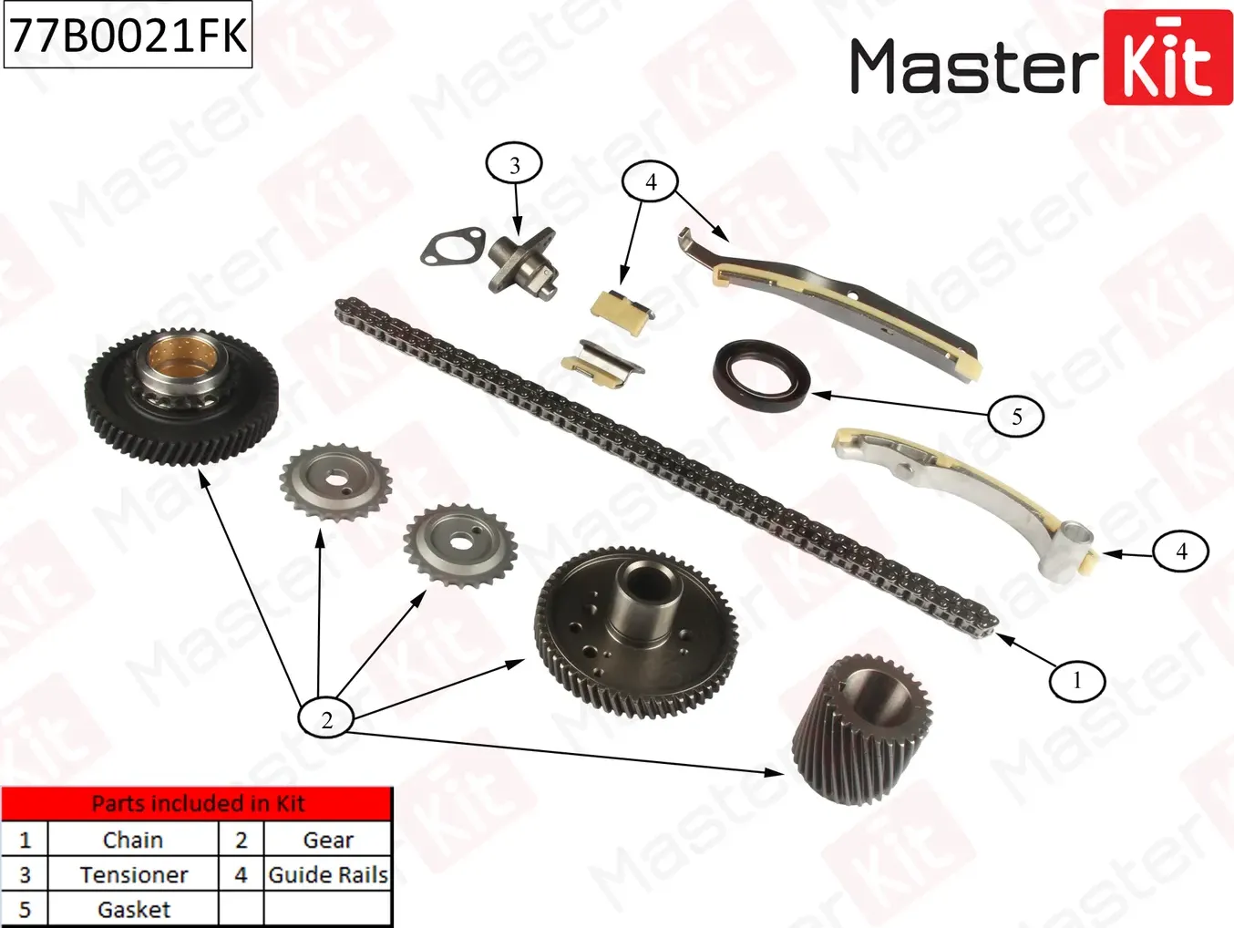 77B0021FK Комплект цепи ГРМ MITSUBISHI Pajero III/IV 3.2 Di-D 4M41 06- (Master KIT) Master KIT. Артикул 77b0021fk