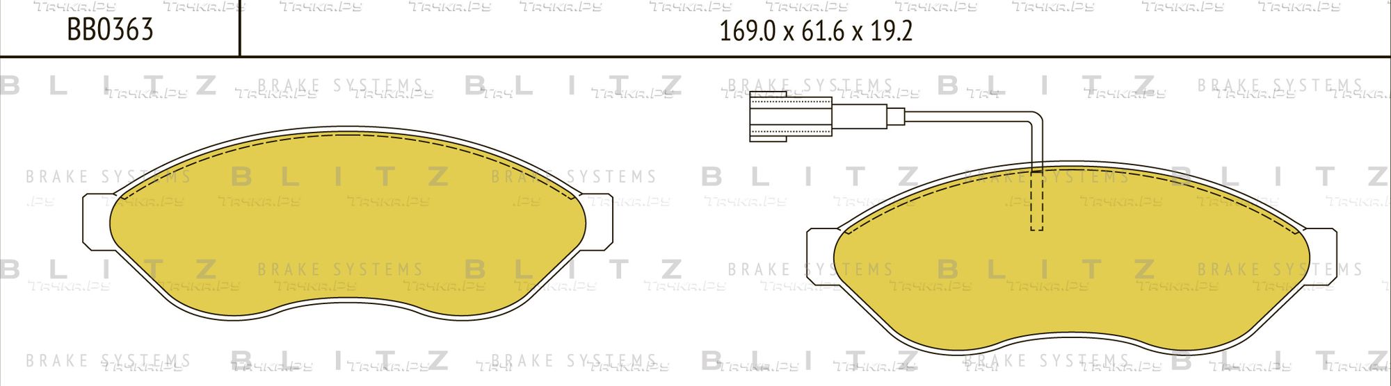 Колодки тормозные дисковые передние Citroen Jumper 2006-, Peugeot Boxer 2006-, F (Blitz). Артикул BB0363