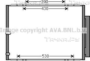 Радиатор кондиционера (конденсатор) AVA (алюминий). Артикул TO5568D