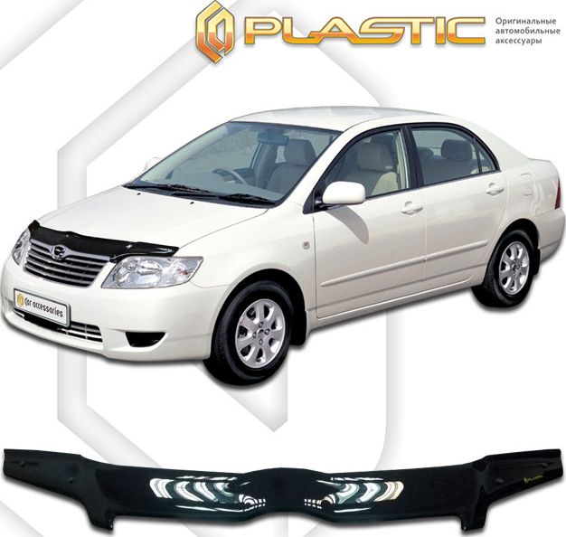 Дефлекторы СА Пластик для окон (Classic черный) Toyota Corolla седан 2003-2007. Артикул 2010010104429