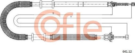 Трос ручника (тросик ручного тормоза) Cofle задний правый для Fiat Doblo I 2001-2016. Артикул 92.641.12