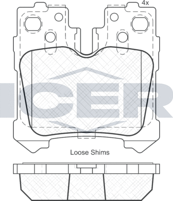 Тормозные колодки Icer задние для Lexus LS IV 2006-2017. Артикул 181936