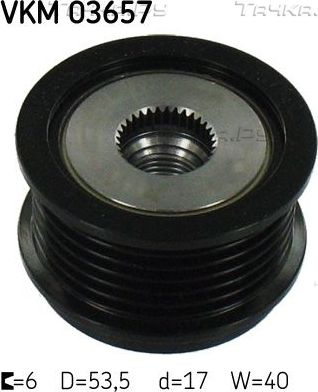 Муфта генератора обгонная SKF для Ford Fiesta VI 2008-2019. Артикул VKM 03657