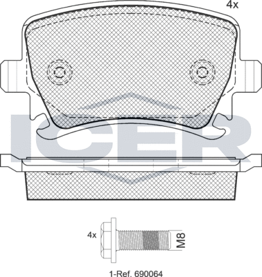 Тормозные колодки Icer. Артикул 181600-703