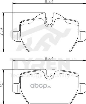 Колодки тормозные (Tyren). Артикул TYR1210621