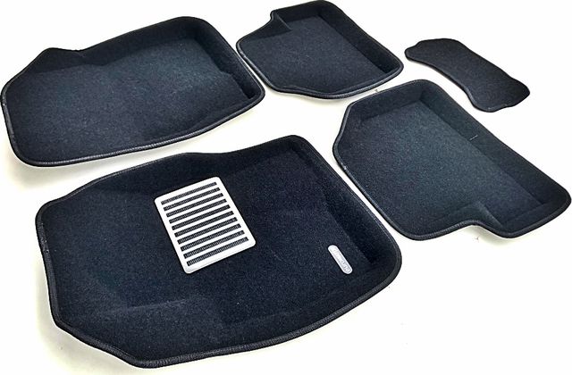 Коврики текстильные Euromat 3D Lux для салона Ford Focus II хэтчбек, седан, универсал 2005-2011 ЧЕРНЫЕ. Артикул EM3D-002214