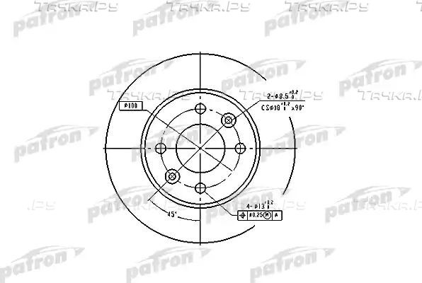 Тормозной диск Patron передний для Dacia Sandero I 2008-2012. Артикул PBD1013