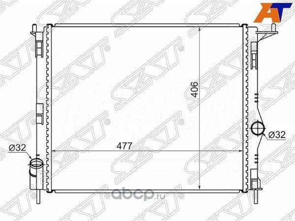 Радиатор RENAULT LOGAN 1.41.6 без кондиционера 08 (SAT). Артикул RN000208