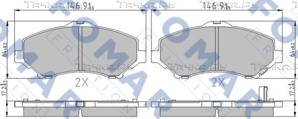 Тормозные колодки Fomar передние для Dodge Journey I 2008-2026. Артикул FO 850083