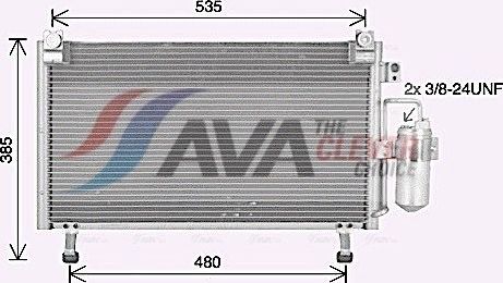 Радиатор кондиционера (конденсатор) AVA (алюминий) для Isuzu D-Max I 2007-2012. Артикул IS5031D