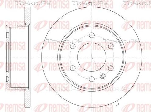 Тормозной диск Remsa задний для Mercedes-Benz Sprinter 906 2006-2026. Артикул 61035.00