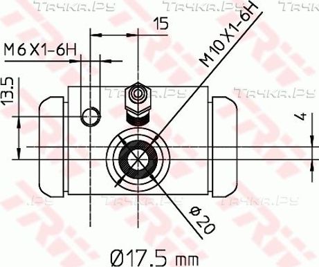 Тормозной цилиндр TRW (алюминий) задний для Renault Sandero II 2007-2021. Артикул BWC243
