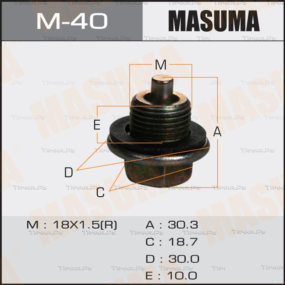 Сливная пробка масляного поддона двигателя Masuma. Артикул M-40