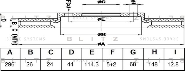 Диск тормозной (Blitz). Артикул BS0549