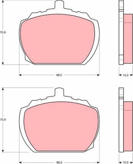 Тормозные колодки TRW передние для Triumph Stag 1970-1977. Артикул GDB340