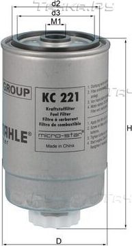 Топливный фильтр Mahle для Fiat Ducato II 2002-2002. Артикул KC 221