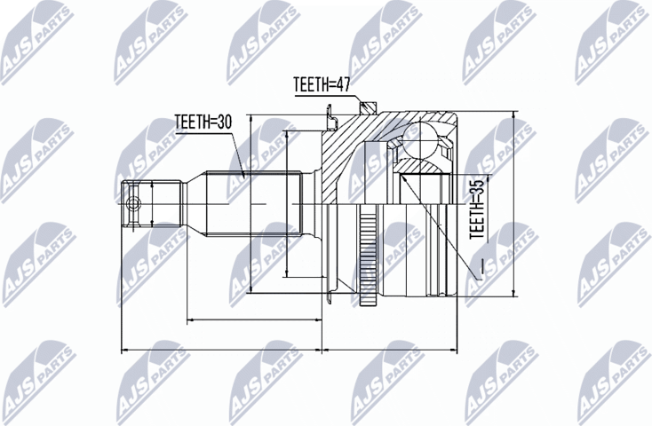 Шрус внутренний (граната) NTY. Артикул NPZ-MS-006
