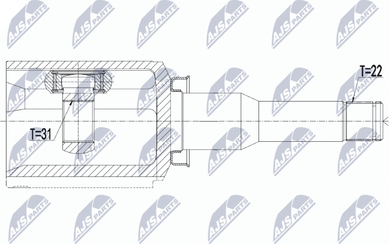 Шрус внутренний (граната) NTY. Артикул NPW-DW-030