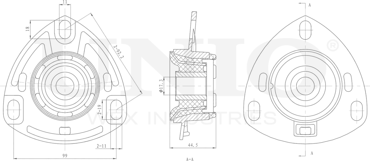 Опора амортизационной стойки (Unio). Артикул RMP-13002