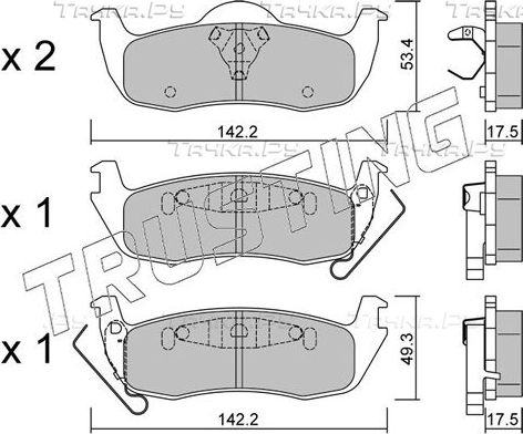 Тормозные колодки Trusting задние для Jeep Grand Cherokee III (WK) 2004-2010. Артикул 736.0