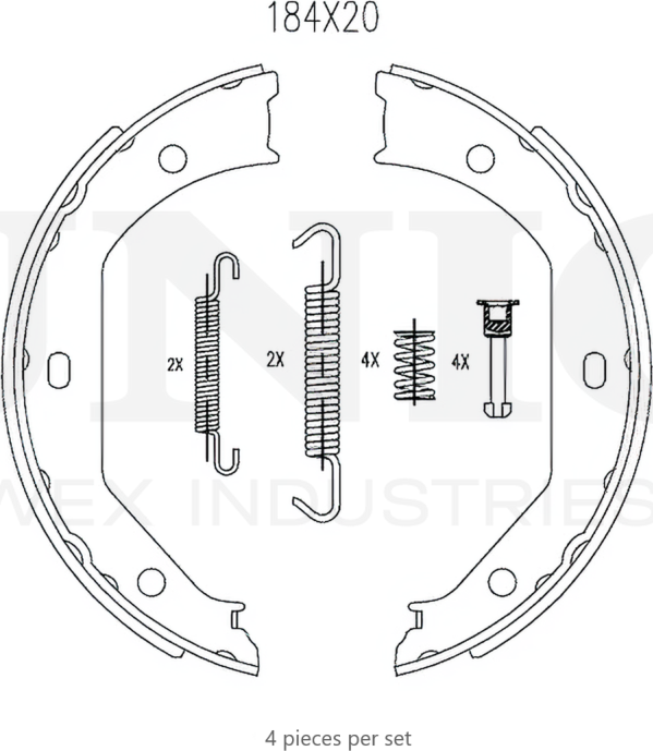 Колодки тормозные барабанные, комплект (Unio). Артикул BRP-10082