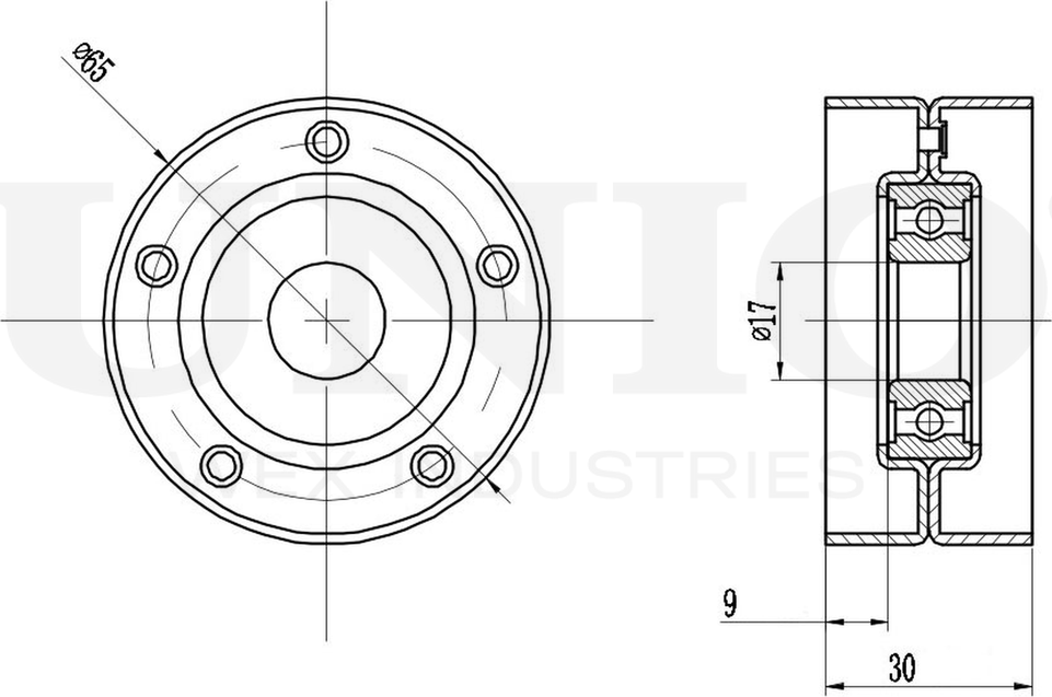 Ролик поликлинового ремня натяжной (Unio). Артикул TNS-10164