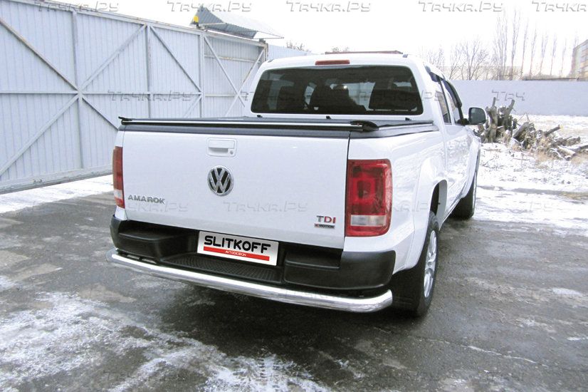 Защита Slitkoff заднего бампера d76 для Volkswagen Amarok I рестайлинг 2016-2026. Артикул VWAM16-006