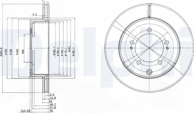 Тормозной диск Delphi. Артикул BG9849