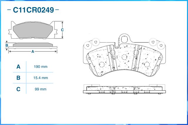 Колодки тормозные передние (Low Metallic) (Cworks). Артикул C11CR0249