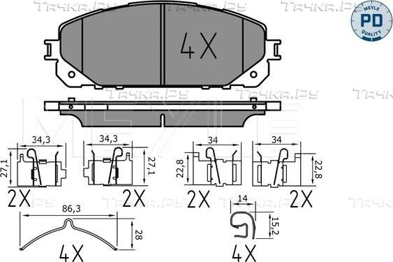 Тормозные колодки Meyle PD передние для Jeep Cherokee V (KL) 2013-2026. Артикул 025 220 7018/PD