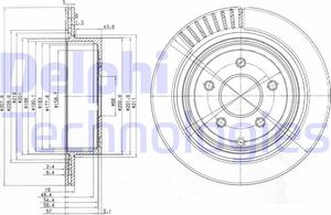 Тормозной диск Delphi задний для Infiniti QX50 I 2013-2017. Артикул BG4041