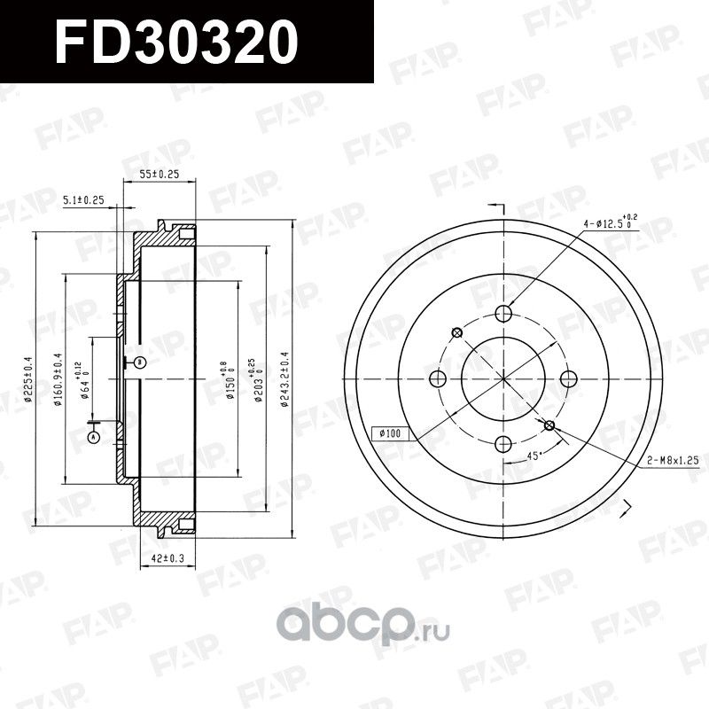FD30320 БАРАБАН ТОРМОЗНОЙ (FAP). Артикул FD30320