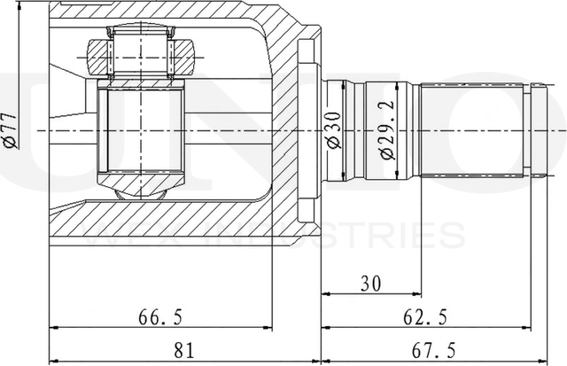ШРУС внутренний (Unio). Артикул CVJ-30151