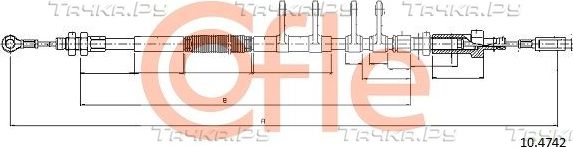 Трос ручника (тросик ручного тормоза) Cofle передний для Fiat Ducato III 2006-2026. Артикул 92.10.4742