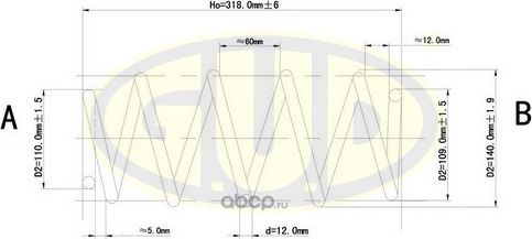 Пружина подвески G.U.D.. Артикул GCS063448