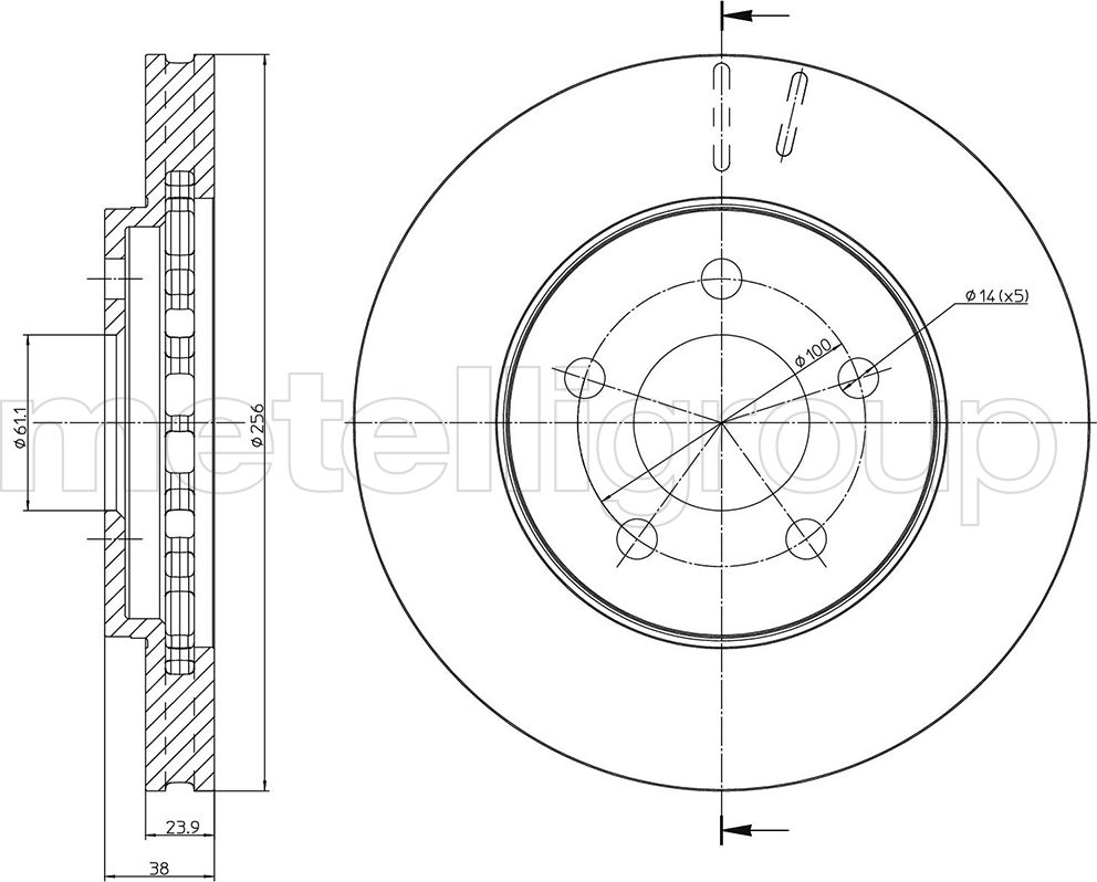 Тормозной диск Metelli. Артикул 23-1622
