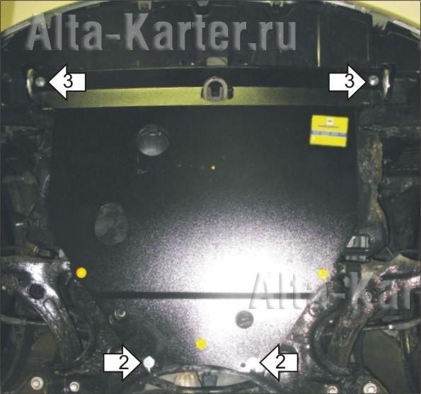 Защита Мотодор для картера, КПП Toyota Corolla E120 2002-2007. Артикул 02506