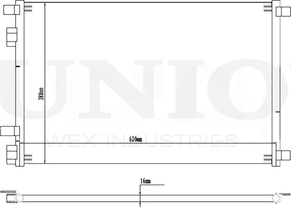 Радиатор кондиционера (Unio). Артикул RAD-30004