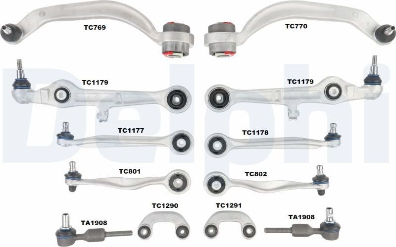 Ремкомплект, поперечный рычаг подвески Delphi. Артикул TC1500KIT